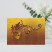 Carte D'accompagnement Mariage Feuilles d'Or d'Automne (Debout devant)