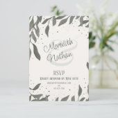 Carte D'accompagnement Mariage Feuilles tendance Inspirivity RSVP Pretty (Debout devant)