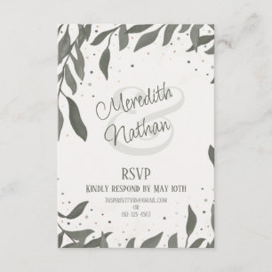 Carte D'accompagnement Mariage Feuilles tendance Inspirivity RSVP Pretty