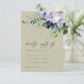 Carte D'accompagnement Mariage feuillu violet Kraft Violet violet Kraft R (Debout devant)