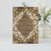 Carte D'accompagnement Mariage flamboyant à thème doré (Debout devant)