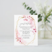 Carte D'accompagnement Mariage Fleur de Cerisier Rose Géométrique de Prin (Debout devant)