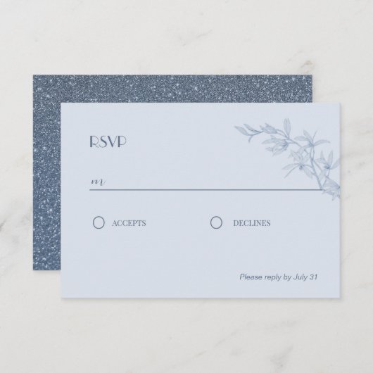 Carte D'accompagnement Mariage Fleur intemporel RSVP (Devant / Derrière)