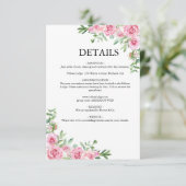 Carte D'accompagnement Mariage Fleur Rose Blush (Debout devant)