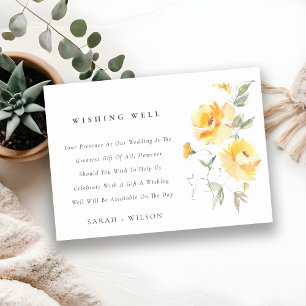 Carte D'accompagnement Mariage Fleur Rose Jaune Souhaite bien