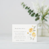 Carte D'accompagnement Mariage Fleur Rose Jaune Souhaite bien (Debout devant)