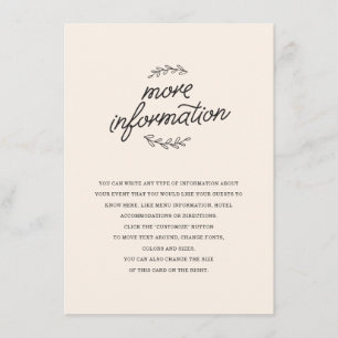 Carte D'accompagnement Mariage fleur sauvage