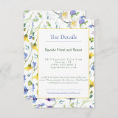 Carte D'accompagnement Mariage Fleur sauvage aquarelle (Devant / Derrière)