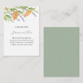 Carte D'accompagnement Mariage Fleur sauvage aquarelle (Devant / Derrière)