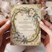 Carte D'accompagnement Mariage Fleur sauvage Art Nouveau