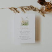 Carte D'accompagnement Mariage Fleur sauvage Boho de verdure Instructions