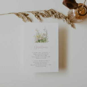 Carte D'accompagnement Mariage Fleur sauvage Boho de verdure Instructions