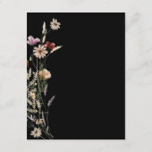 Carte D'accompagnement Mariage Fleur sauvage Boho noir (Dos)