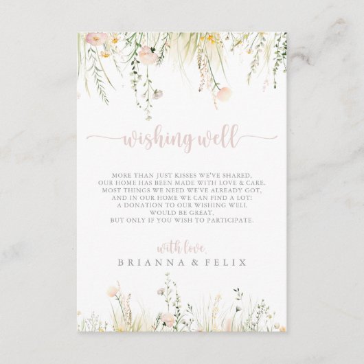 Carte D'accompagnement Mariage Fleur sauvage Boho verdoyant (Devant)