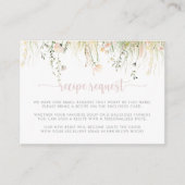 Carte D'accompagnement Mariage Fleur sauvage Boho vert Demande de recette (Devant)