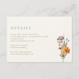 Carte D'accompagnement Mariage Fleur sauvage de luxe automne orange et vi