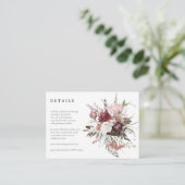 Carte D'accompagnement Mariage fleur sauvage Détails Réception Boîtier Vo (Debout devant)