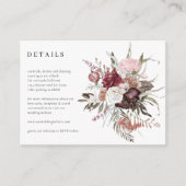 Carte D'accompagnement Mariage fleur sauvage Détails Réception Boîtier Vo (Devant)