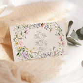 Carte D'accompagnement Mariage fleur sauvage Rustic Pays