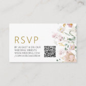 Carte D'accompagnement Mariage Fleur sauvage rustique QR RSVP (Devant)