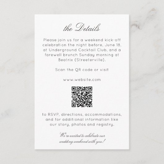 Carte D'accompagnement Mariage Fleur sauvage simple et intemporel (Devant)