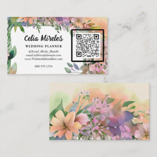 Carte D'accompagnement Mariage Fleur sauvage Whimsical Pastel Watercolor