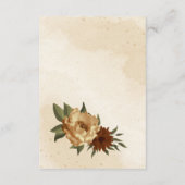 Carte D'accompagnement mariage fleuri rustique en terre cuite (Dos)