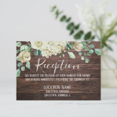 Carte D'accompagnement Mariage Fleuris Bois Rustique Moderne (Debout devant)