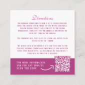 Carte D'accompagnement Mariage floral à anémone rose détails QR code (Dos)