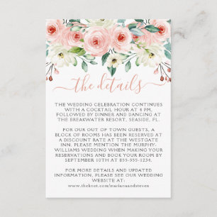 Carte D'accompagnement Mariage Floral Aquarelle Abricot