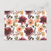 Carte D'accompagnement Mariage floral aquarelle Bordo (Dos)
