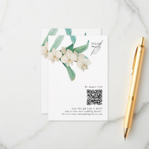 Carte D'accompagnement Mariage Floral Aquarelle Orchidées Blanches