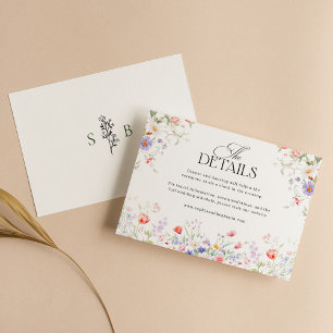 Carte D'accompagnement Mariage Floral Aquarelle Pastel Jardin Printanier