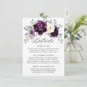 Carte D'accompagnement Mariage floral blanc blanc blanc blanc de prune d' (Debout devant)