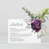 Carte D'accompagnement Mariage floral blanc blanc blanc blanc de prune d' (Debout devant)