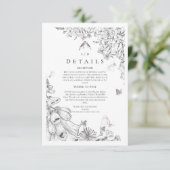 Carte D'accompagnement Mariage Floral Blanc Classique (Debout devant)