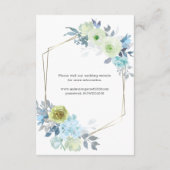 Carte D'accompagnement Mariage floral bleu clair jaune vert (Dos)