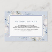 Carte D'accompagnement Mariage floral bleu et blanc Dusty Détails (Devant)