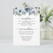 Carte D'accompagnement Mariage floral bleu foncé moderne (Debout devant)