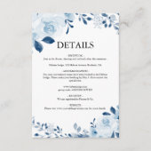 Carte D'accompagnement Mariage Floral bleu français moderne (Devant)