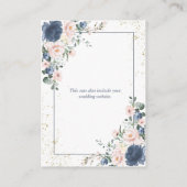 Carte D'accompagnement Mariage floral bleu pâle rose rose pâle (Dos)