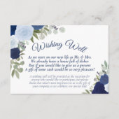 Carte D'accompagnement Mariage Floral Boho bleu rustique (Devant)