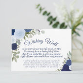 Carte D'accompagnement Mariage Floral Boho bleu rustique (Debout devant)