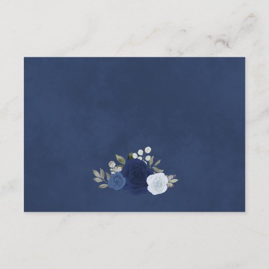 Carte D'accompagnement Mariage Floral Boho bleu rustique (Dos)