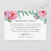 Carte D'accompagnement Mariage floral boho rose aquarelle désirant bien (Devant)