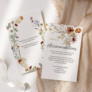 Carte D'accompagnement Mariage Floral Botanique Miniature Vintage
