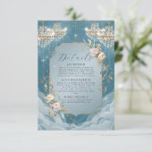 Carte D'accompagnement Mariage floral brillant (Debout devant)