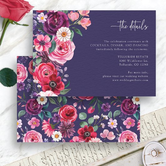 Carte D'accompagnement Mariage Floral Coloré