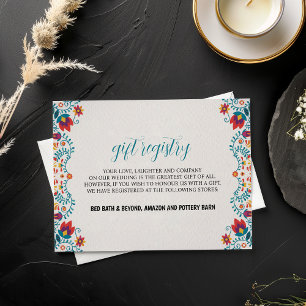 Carte D'accompagnement Mariage floral coloré de la festa mexicaine