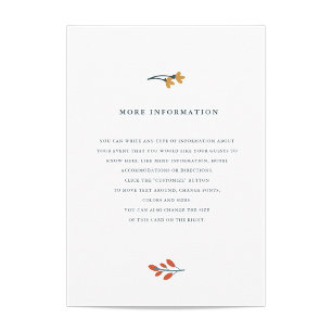 Carte D'accompagnement Mariage floral d'automne